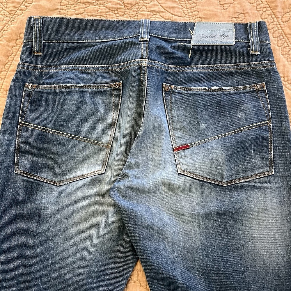 Gilded Age GA-1008Z Luxury Italian Denim Straight Leg 30x32 Green Stitch Accent - Picture 13 of 14